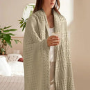 PHF 100% Cotton Waffle Weave Throw Blanket, Soft Lightweight Breathable Cozy Summer Throws for Couch Bed Sofa, Luxury Aesthetic Woven Blanket for Home Decor & Office, 50"x60", Khaki by CozyNest Decor