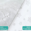 Waterproof Crib Mattress Protector 2 Pack, 100% Organic Cotton Crib Mattress Sheet, Fitted Crib Sheet, Ultra Soft & Breathable Toddler Bed Sheets for Boys and Girls, White & Grey Star Print by TinyTreasures Baby Boutique