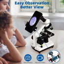 Microscope for Adults Kids,40X-2000X Monocular Microscope Kit for Home School Lab, 2 LED Lights & 5 Colors Kids Microscope with Phone Holder,10 Specimen Slides,20 Slides,100 Coverslips, Bag by TinyTreasures Baby Boutique