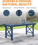 HDPE Outdoor Dining Table, 66.9” Rectangle Patio Dining Table for 6, All-Weather HDPE Outdoor Table with 2.2” Umbrella Hole, HDPE Patio Furniture for Deck, Backyard, Garden, Pool, Navy by CozyNest Decor