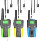 Kids Walkie Talkies Rechargeable 3 Pack,Long Range Walky Talky for Family Games Outdoor Hiking Camping,Mini Small Walkie Talkie 2 Way Radio Toy Boy Girl for 3-12 Year Old,Christmas Birthday Present by TinyTreasures Baby Boutique