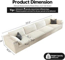 157.5" Cloud Couch Modular Sectional Sofa for Living Room,Modern Sofa with Deep Seat，4 Seater Boneless Couch,Comfy Upholstered Corduroy Couches for Apartment, Studio, Office,Bedroom，White by CozyNest Decor