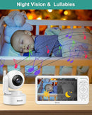 6" Baby Monitor with 2 Cameras 4000mAh Battery Upgrade Split Screen Video Baby Monitor No WiFi Remote Pan-Tilt-Zoom Auto-Night Vision 150 Languages ECO Mode 2-Way Talk 1000FT (Ideal Condition) by TinyTreasures Baby Boutique