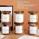 6 Set Glass Pantry Storage Jars with Acacia Airtight Lid - 15oz Thicken Glass Kitchen Canisters with 132 Pantry Labels - Clear Glass Food Storage Containers with Wood Lid for Tea,Sugar,Spice,herbs by CozyNest Decor