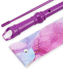 Recorder Instrument for Beginner Kids Adults,8-Hole Soprano Descant Recorder Music Flute with with Cleaning Rod & Leather Case For School Student Home Entertainment(2-Purple Blue Splash-ink) by TinyTreasures Baby Boutique