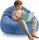 Memory Foam Bean Bag Chairs for Teens or Kids with Filling Bean Bag Sofa with Handle Super Soft Washable Corduroy Fabric Lazy Sofa 3 Foot Blue by TinyTreasures Baby Boutique