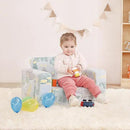 Toddler Chair Kids Couch, 2-in-1 Toddler Soft Sherpa Couch Fold Out Armchair Glow in The Dark with Removable Cover, Convertible Reading Chair Sofa for Kids, Plush Green Dinosaur by CozyNest Decor