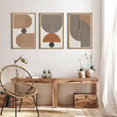Mid Century Boho Modern Wall Art Set Abstract Geometric Wooden Wall Decor Minimalist Line Neutral Artwork Mid Century Wood Art Decor for Living Room Bedroom Office-16x24Inch x3 by CozyNest Decor