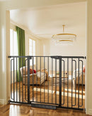 Cumbor 36" Extra Tall Baby Gate for Stairs, 29.7-57" Extra Wide Dog Gate for Doorways Hallways, Pressure Mounted Child Gate for Wide Opening, Auto Close Personal Safety for Babies and Pets, Black by TinyTreasures Baby Boutique