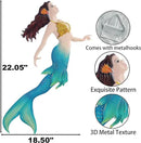 John's Studio Metal Mermaid Sea Wall Decor Outdoor Garden Hanging Art Sculptures Home Ocean Theme Decorations for Kitchen Bathroom and Pool - 14.9Inches by GreenHaven Gardens