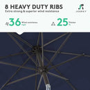JEAREY 10FT Outdoor Patio Umbrella Outdoor Table Umbrella with Push Button Tilt and Crank, Market Umbrella 8 Sturdy Ribs UV Protection Waterproof for Pool, Garden (Navy) by GreenHaven Gardens