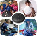 The Balmy Drum - 11 Note 10 Inch Steel Tongue Drum, Steel Drum Instrument, Drums For Children and Adults, Balmy Drum Set for Kids with Music Book, Handpan, Mallet and Carry Bag (Black) by TinyTreasures Baby Boutique