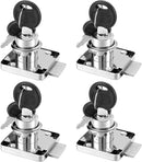 4 Pack Cabinet Drawer Locks with Keys, Keyed Alike Furniture Locker Lock, 3/4" 20mm Cylinder Cam Drawer Locks Chrome-Finish Zinc Alloy, Security cam Drawer Lock for Wardrobe Dresser Mailbox by TinyTreasures Baby Boutique