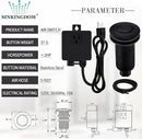 Garbage Disposal SinkTop Air Switch Kit with Long Button,Brass Made Cover,UL,Matte Black by CozyNest Decor