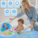 Baby Bath Toys, 100% Silcone Mold Free Vegetable Bath Toys, Soft Toddlers Floating Bathtub Toy, No Hole Tub Water Toys, Shape Sorting&Matching Educational Learning Toys Gift for Boys Girls Kids by TinyTreasures Baby Boutique