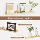 Picture Ledge Shelf, Solid Pine Wood Floating Shelves Set of 2, 24 Inches Nursery Book Shelves for Toys Storage, Kids Bookshelf Wall Mounted for Living Room Decor Photo Frames, Unfinished Natural by TinyTreasures Baby Boutique