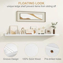 Floating Picture Ledge Shelves 55 Inch Solid Oak Wood Set of 2, Rustic Wall Storage Shelves with Lip, Kids Bookshelf, Photo & Picture Ledge Shelves for Bedroom, Living Room, Kitchen