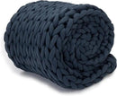 Nuzzie Chunky Knit Blanket - Breathable, Cooling, Hand Made Knit Throw Blanket for Sleep - Machine Washable, Stylish Decor Design (Dusty Blue, Throw | 12lbs | 44"x60") by CozyNest Decor