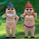MINICAR 8'' H Gag Gnomes Statues Garden Outdoor Decor, Funny Dwarf Sculptures Yard Lawn Decorations, Naughty Gifts for Women Men, Set of 2 by GreenHaven Gardens