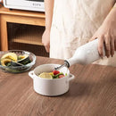 Sweejar Large Olive Oil Dispenser Bottle with Spout, 24 Oz Ceramic Oil Dispenser for Kitchen, Relief Opaque Oil Cruet, Oil Container for Cooking, EVOO, Avocado Oil, Vinegar, Pack of 1 (White) by CozyNest Decor