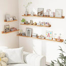 Heimlove Picture Ledge Shelf, Small Floating Shelves Set of 2, 16 Inches Picture Shelf for Wall with Ledge, Kids Bookshelf Wall Mounted for Living Room Bedroom Decor Books Photo Frames, Oak by CozyNest Decor