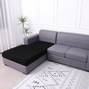 hyha Waterproof Sectional Couch Covers, Non Slip Sofa Couch Cushion Covers L Shape, Thick Stretch Jacquard Fabric, Washable Sofa Slipcovers with Elastic Bottom (1 Piece for Chaise XL, Black) by CozyNest Decor