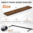 36Inch Floating Shelves for Wall 2 Pack Wood Shelves for Kitchen, Bathroom, Bedroom Wall Mounted Rustic Wood Floating Shelf with Invisible Brackets for Books, Storage, Decor, Rustic Brown by CozyNest Decor
