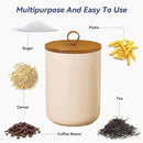 Large Ceramic Storage Jars, Modern Elegant Highly Polished Airtight Gorgeous Storage Canisters with Wooden Lid Food Storage Jar for Kitchen Spice Tea Vanilla Sugar Coffee Beans (Khaki) by CozyNest Decor