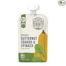 Serenity Kids 6+ Months Veggie Puree Baby Food Pouches - Butternut Squash & Spinach - USDA Organic No Added Sugar Allergen Free BPA-Free - Healthy Toddler Food - 3.5 Oz, 12 Pack by TinyTreasures Baby Boutique