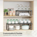 Expandable Cabinet Organizer Shelf With Adjustable Height, Stackable Kitchen Countertop Organizer Rack, Adjustable Shelf Riser For Kitchen Counter, Pantry, Cupboard, Desk, Tabletop by CozyNest Decor