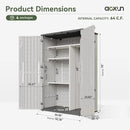 Aoxun Outdoor Resin Storage Shed with Metal Shelving Kit & Floor, 64 Cu.Ft Vertical Waterproof Storage Cabinet for Garage, Pool, Bike, Garden Tools, Patio Furniture (White) by GreenHaven Gardens