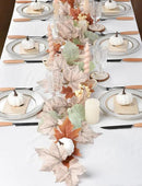 DearHouse Fall Maple Leaf Garland, 5.9Ft Hanging Vine Artificial Autumn Foliage for Thanksgiving, Home, Wedding, Fireplace, Party, Christmas Decor (White) by CozyNest Decor