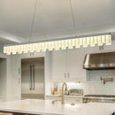 Modern Pendant Lights Kitchen Island, 50" Minimalist Dimmable LED Linear Light Fixture Silvery Gray Aluminum Bar Lights Hanging for Dining Room, Kitchen, Restaurant, Living Room by CozyNest Decor