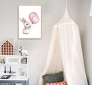 3Pcs Cute Bunny Canvas Wall Art Pink Bow Easter Poster Prints Love Wildflowers Picture Decoration for Nursery Girl Bedroom Children's Room Easter Gifts for Kids Unframed by CozyNest Decor