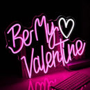 Be My Valentine Neon Sign Dimmable Pink LED Letters Light Up sign for Wall Decor USB Valentine Neon Light for Valentine's Day Lover Gift Bedroom Atmosphere Decor(12.6 * 16.5In) by CozyNest Decor