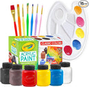 Acrylic Paint Set for Kids Includes 6 Acrylic Paints, Painting Canvas, 7 Paintbrushes, Paint Pallet, Arts and Crafts for Kids Canvas Painting Supplies Bundle by TinyTreasures Baby Boutique