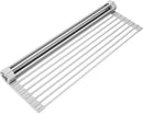 Surpahs Over Sink Foldable Multipurpose Roll-Up Dish Drying Rack, Silicone Wrapped Stainless Steel, Warm Gray, 20.5" x 13.1" by CozyNest Decor