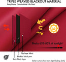 ANRODUO Back Tab Blackout Curtains for Bedroom Living Room, Rod Pocket Pinch Pleated Thermal Insulated Room Darkening Curtains 90 Inches Long 2 Panels, Red, 42 x 90 Inch by TinyTreasures Baby Boutique