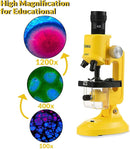 Little World Microscope for Kids, 100x 400x and 1200x Science Kits for Kids Age 5-7 Age 8-12, Microscope Beginner Kit with LED, Learning Resources Toys, Science Experiment STEM Kits, Yellow by TinyTreasures Baby Boutique