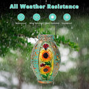 2 Pack Sunflower Solar Lantern,Retro Solar Lanterns Outdoor Waterproof,Stained Glass & Metal Hanging Solar Lantern,LED Tabletop Lamp Solar Lights,Sunflower Outdoor Solar Lanterns for Pathway by GreenHaven Gardens