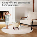 Small Foot Stool 13in, Round Faux Leaher Ottoman Foot Rest for Living Room, Under Desk Footstool Foot Rest with Non-Skid Rubber Legs for Bedroom, Entryway, 13''L x 13''W x 10.2''H, White by CozyNest Decor