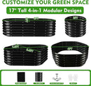 17" Tall Outdoor Garden Raised Garden Bed Kits, 5ft X 2ft Oval,0.8MM Thick Metal Raised Planter Bed/Ground Planter Box for Variety of Flowers,Herbs,Vegetables (Black, 60X24X16.5 Inches) by GreenHaven Gardens