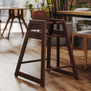 Foundations Neat Seat Wood Highchair for Restaurants, Easy to Clean, “No-tip” Feet, 3-point Safety Harness, Durable Hardwood, Small Footprint, Stackable (Antique Cherry) by TinyTreasures Baby Boutique