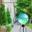 VCUTEKA Gazing Ball, Glass Gazing Balls Sphere for Garden Lawn Outdoor Ornament Yard Decorative, Blue Swirl, 10" by CozyNest Decor