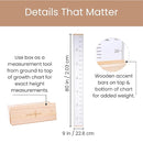 Growth Chart for Wall | Kids Height Chart Canvas Ruler with Wooden Storage Box | Waterproof Measuring Chart | Nursery Decor & Baby Shower Gift by TinyTreasures Baby Boutique