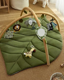 Blissful Diary Baby Play Gym & Activity Mat, Oversize Leaf Shaped Baby Play Mat w 6 Detachable Toys, Tummy Time Mat Promote Motor Skills & Sensory Development Mat, Newborn Infant Baby Essentials Gift by TinyTreasures Baby Boutique
