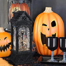 Eldnacele Halloween Ghost Projection Snow Globe Lantern with 6-Hour Timer, Lighted Plug-in & Battery Operated Water Glittering Snowing Globe Lamp for Spooky Fall Halloween Indoor Decoration(Skeleton) by CozyNest Decor