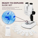ESAKO Dual LED Kids Microscope - 52+ Piece Science Kit with Mineral & Insect Specimens, 10 Prepared Slides & 10 DIY Blank Slides, Microscope kit for Kids 8-12 by TinyTreasures Baby Boutique
