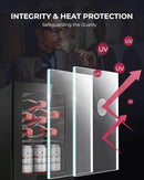6 Bottles and 6 Cans Compact Beverage Refrigerator, Freestanding Mini Fridge with Temperature Control for Beer Wine, Under Counter Small Refrigerator Adjustable Shelve & Glass Door for Home and Bar by CozyNest Decor