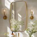 ANDY STAR Brass Bathroom Mirror, 24x32’’ Brushed Gold Metal Frame Oblong Mirror for Bathroom, Modern Gold Oval Bathroom Mirror for Over Sink, Hangs Horizontal or Vertical by CozyNest Decor